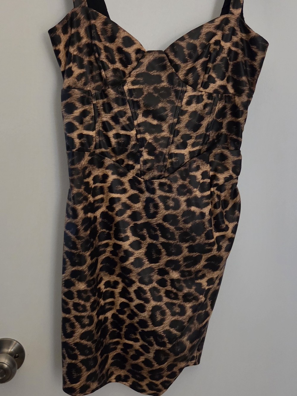 ASOS Leopard Print Mini Dress in Brown and Black